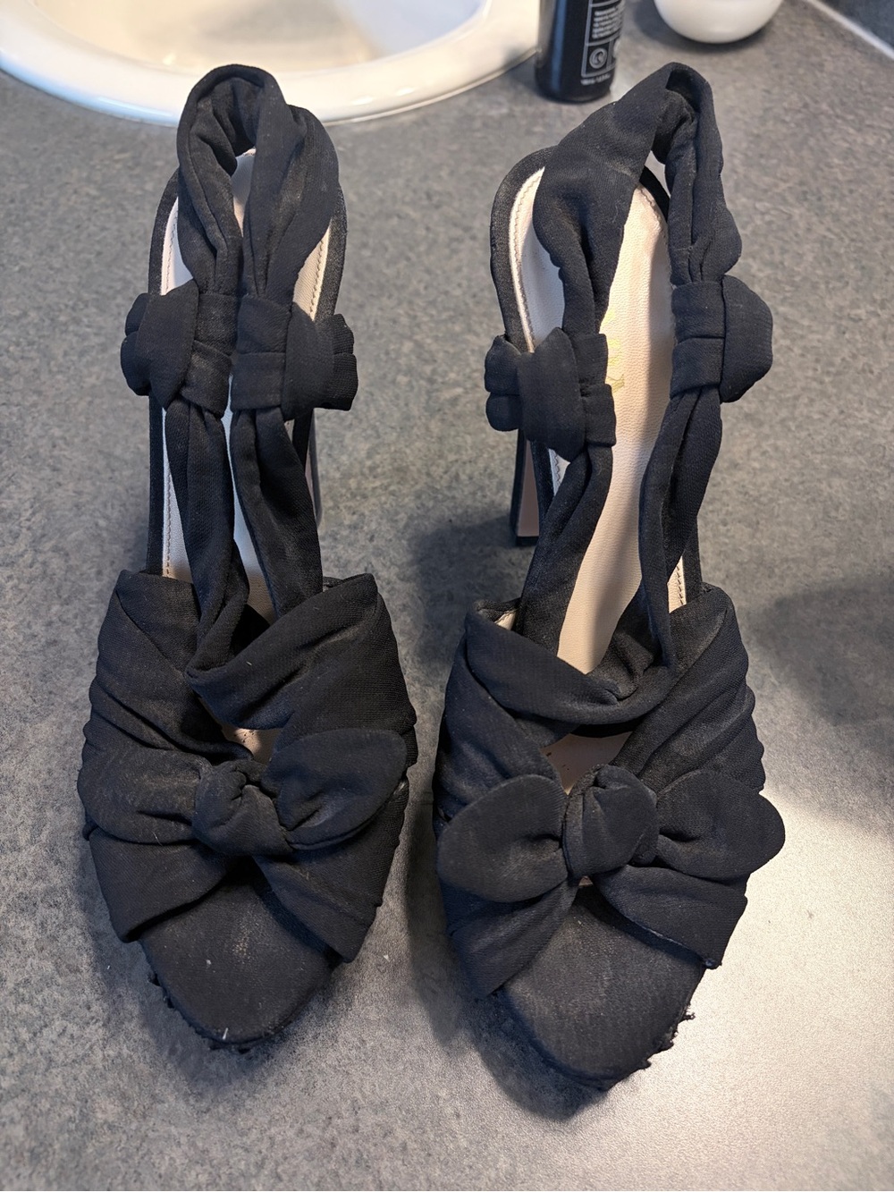 Prada Black Knotted High Heel Sandals - Women - Picture 6 of 9